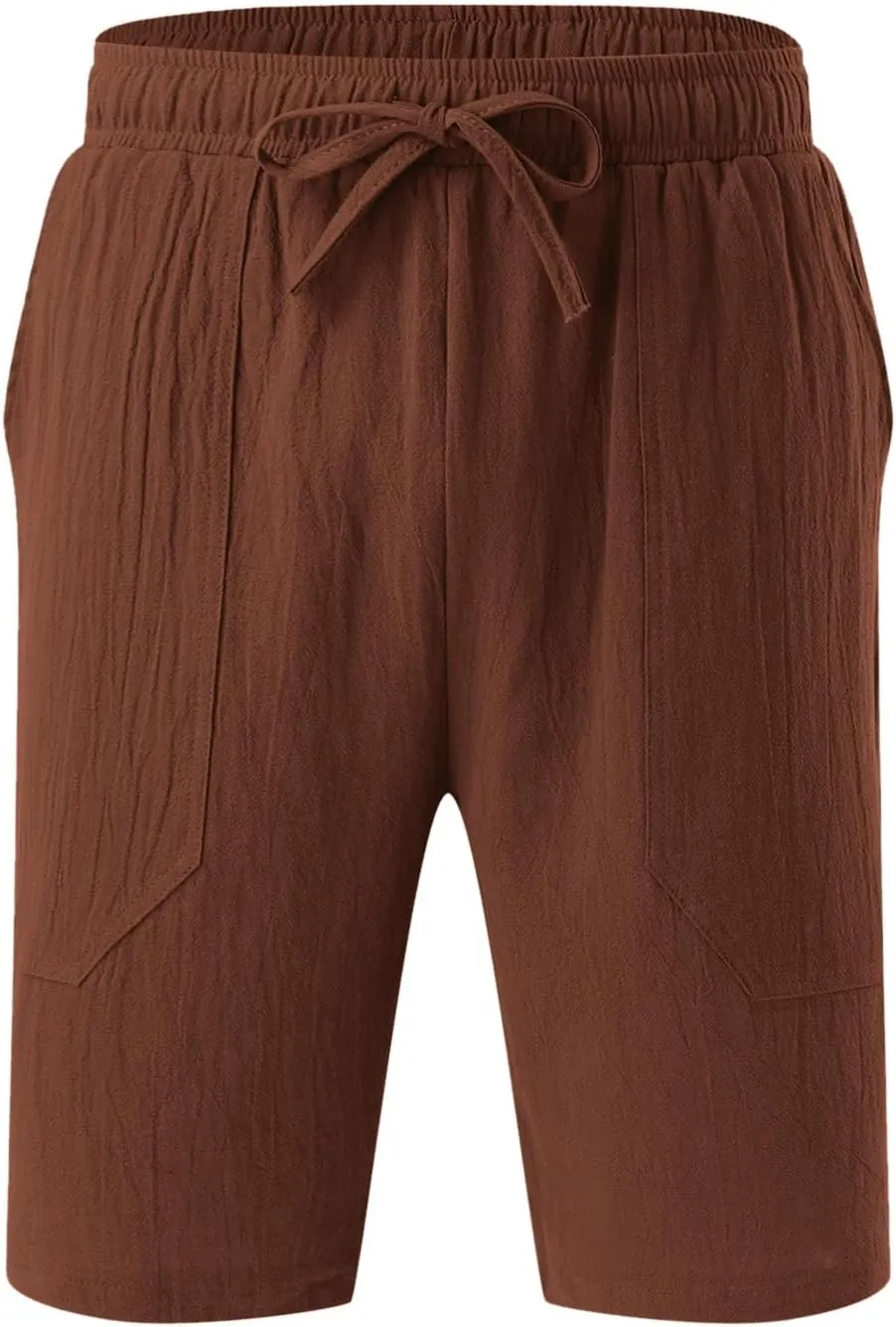 Mens Shorts Casual Cotton Linen Shorts Elastic Waist Drawstring Big and Tall Shorts Loose Fit Summer Beach Shorts Trendy