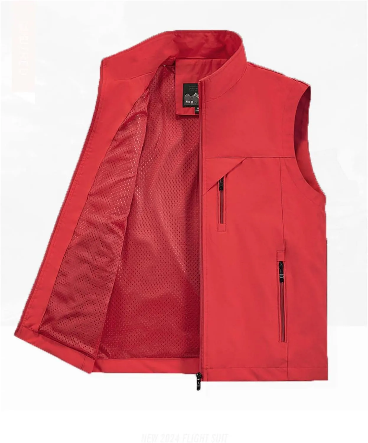Mens Sleeveless Vest Outerwear Summer Outdoors Safari Vests Travel Photo Work Fishing Cargo Vest Multi-pockets, Large