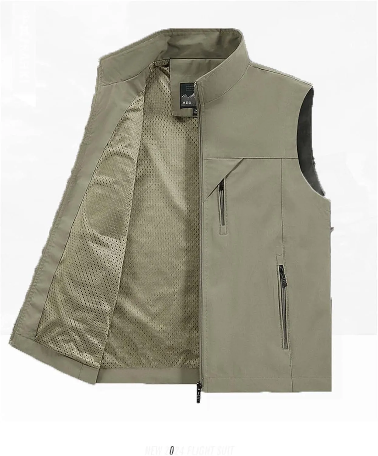 Mens Sleeveless Vest Outerwear Summer Outdoors Safari Vests Travel Photo Work Fishing Cargo Vest Multi-pockets, Large