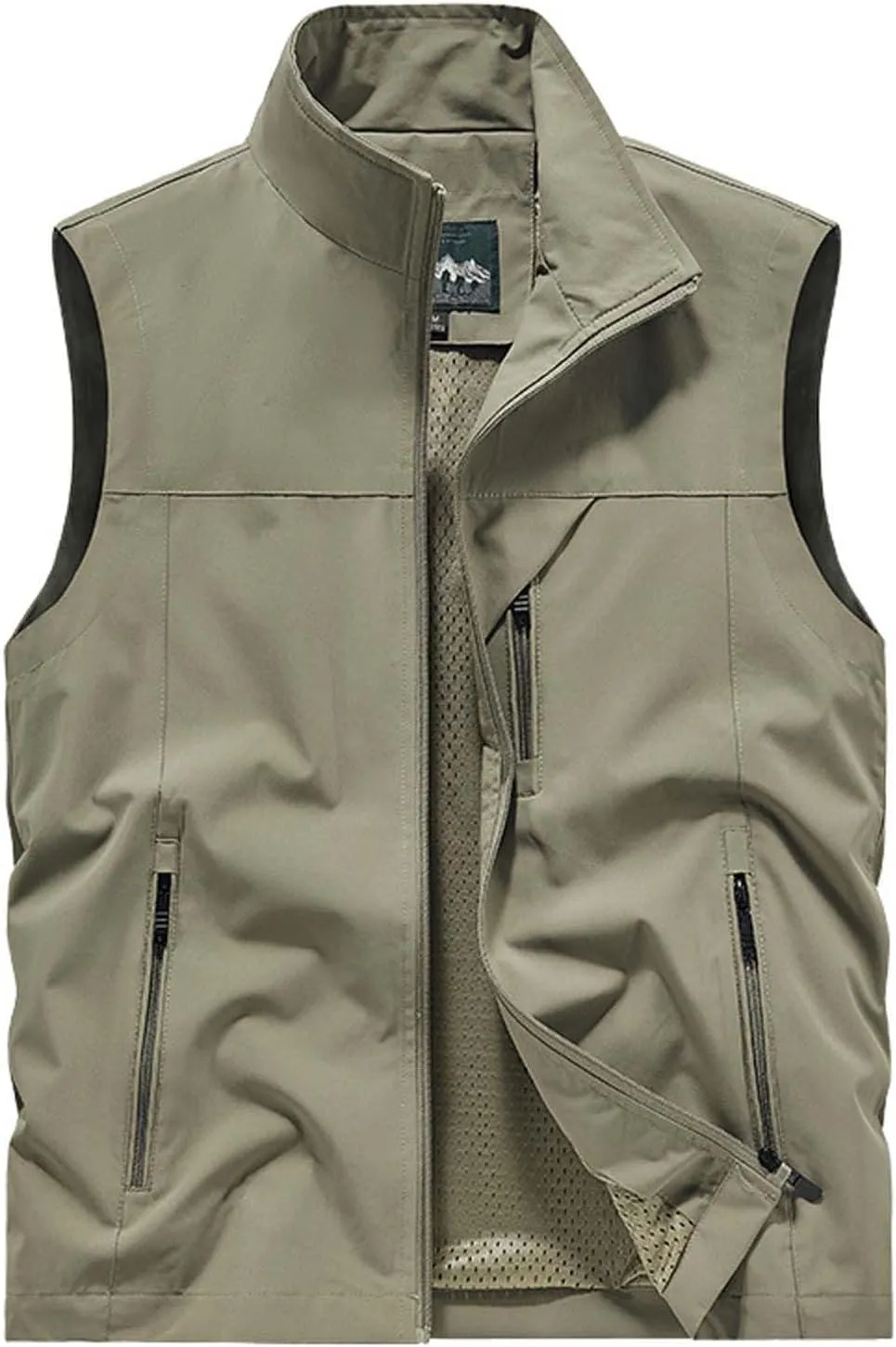 Mens Sleeveless Vest Outerwear Summer Outdoors Safari Vests Travel Photo Work Fishing Cargo Vest Multi-pockets, Large