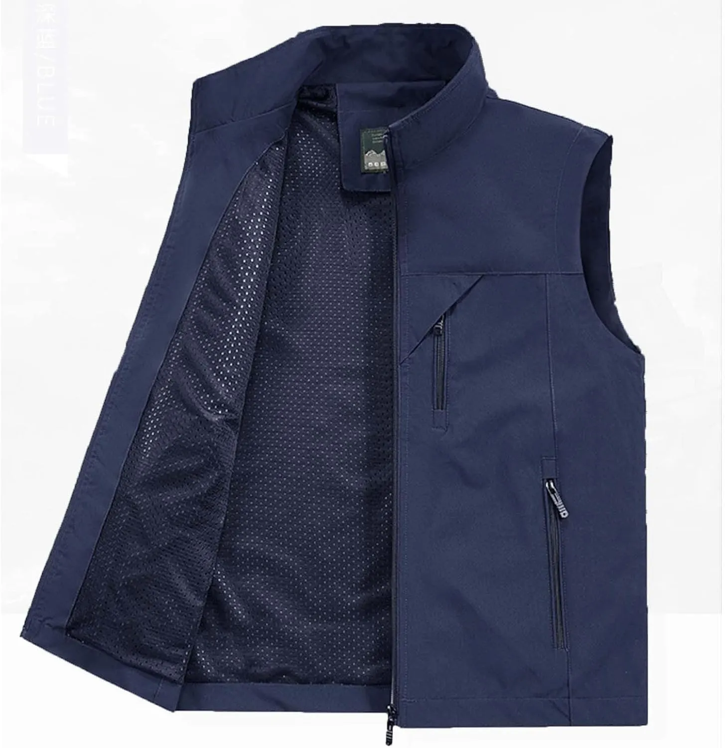 Mens Sleeveless Vest Outerwear Summer Outdoors Safari Vests Travel Photo Work Fishing Cargo Vest Multi-pockets, Large