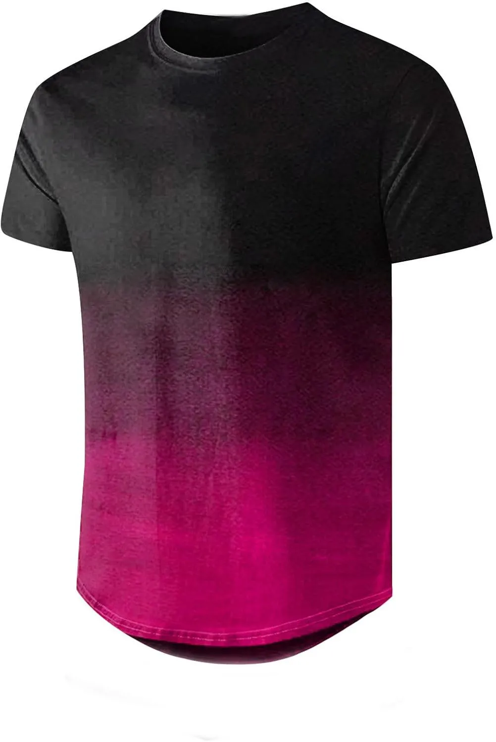 Mens Summer Casual Shirts Trendy Loose Short Sleeve Crew Neck Gradient Color Tee Tops Fashion Athletic T-Shirts