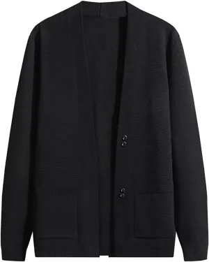 Mens Sweater Jacket Men's Wool Blended Cardigan Sweaters V Neck Button Down Cardigans with Pockets