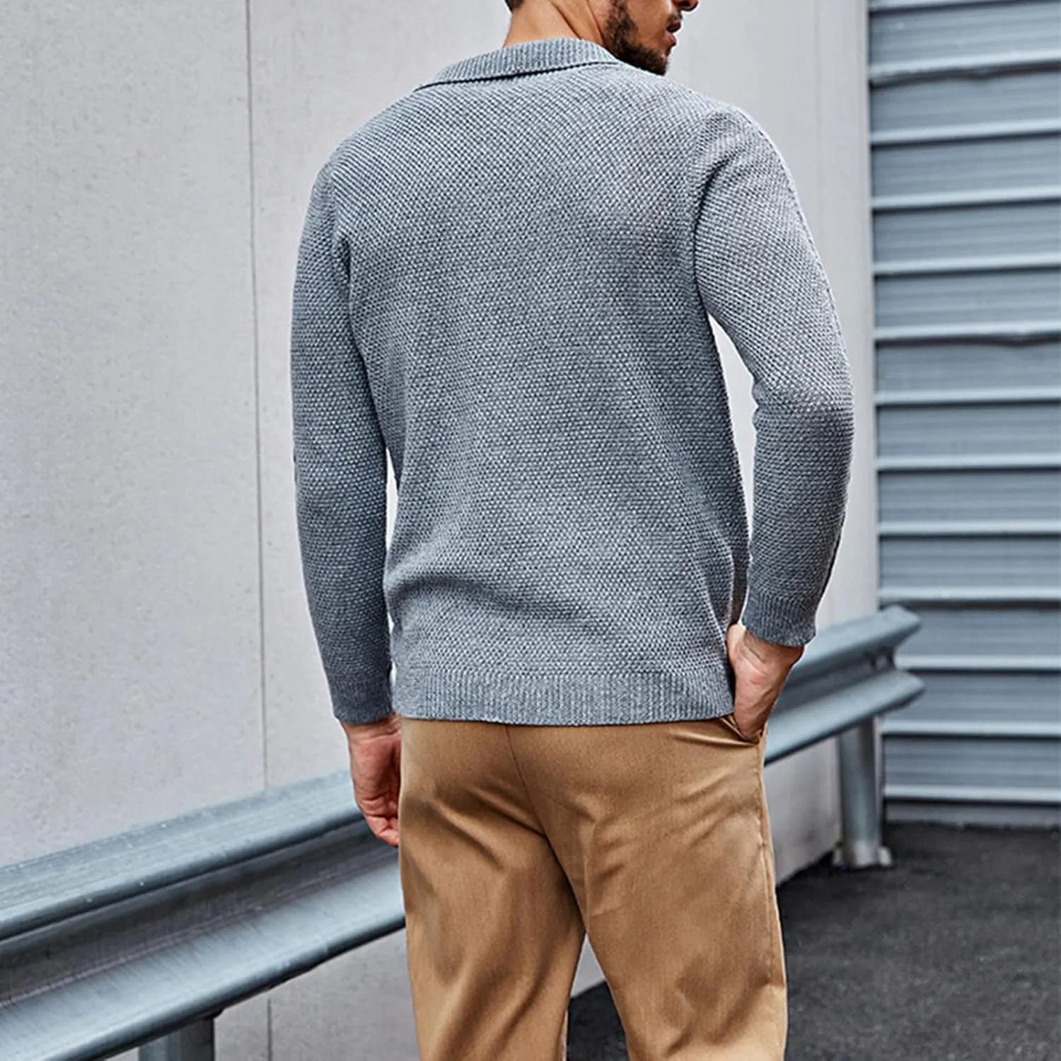 Mens Sweater Men's Lightweight Cardigan Sweater Single-Breasted V-Neck Knitted Cardigans Jacket