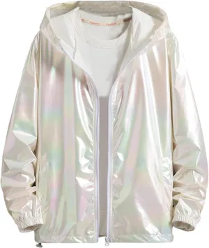 Men's UPF 50  Sun Protection Jackets Colorful Reflective Hoodie Full Zip Long Sleeve Thin Outwear for Hiking Athletic