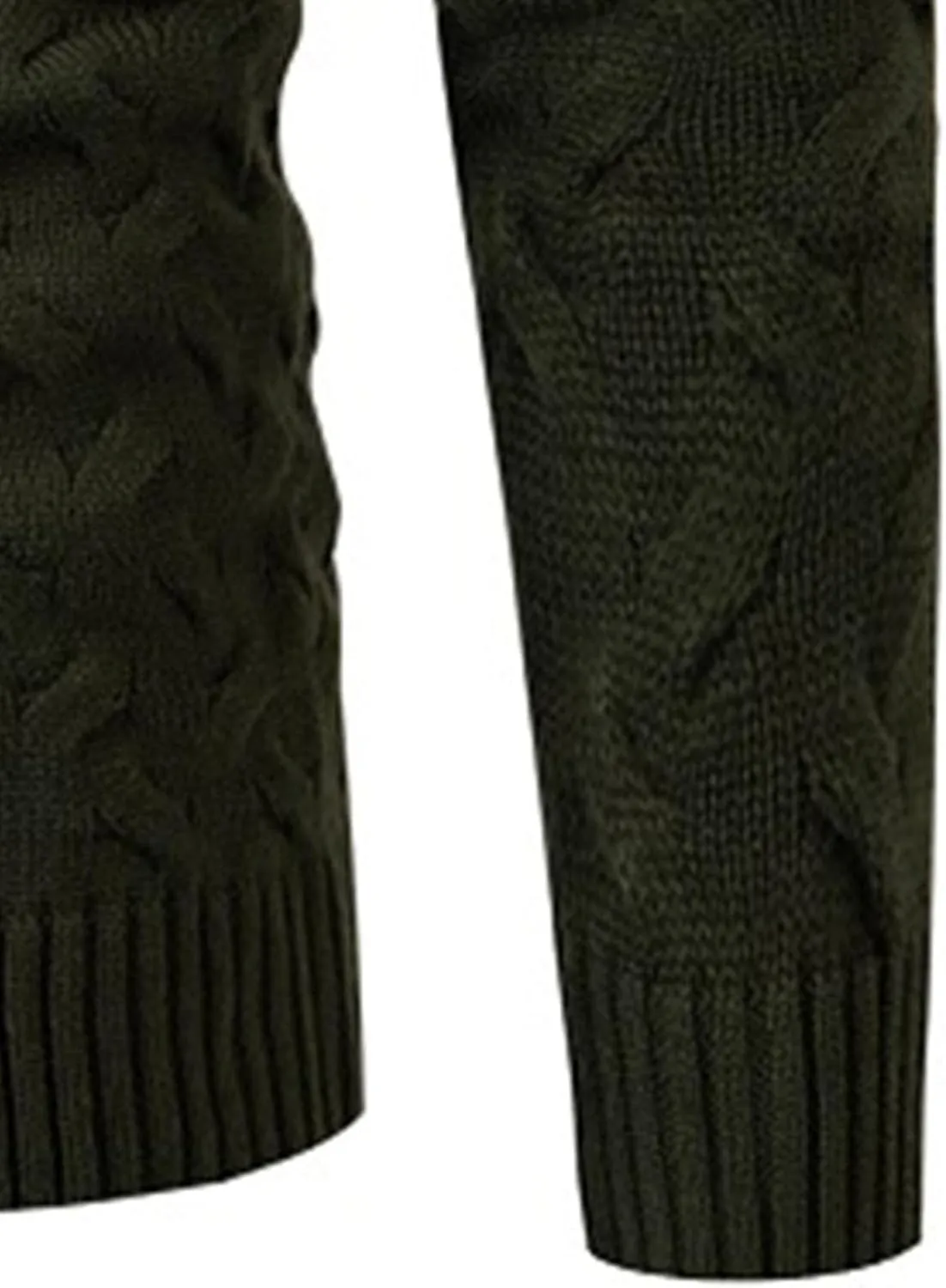 Men's V Collar Cable Knit Cardigan Sweater Button Down Loose Fit Sweater Casual Warm Cardigans
