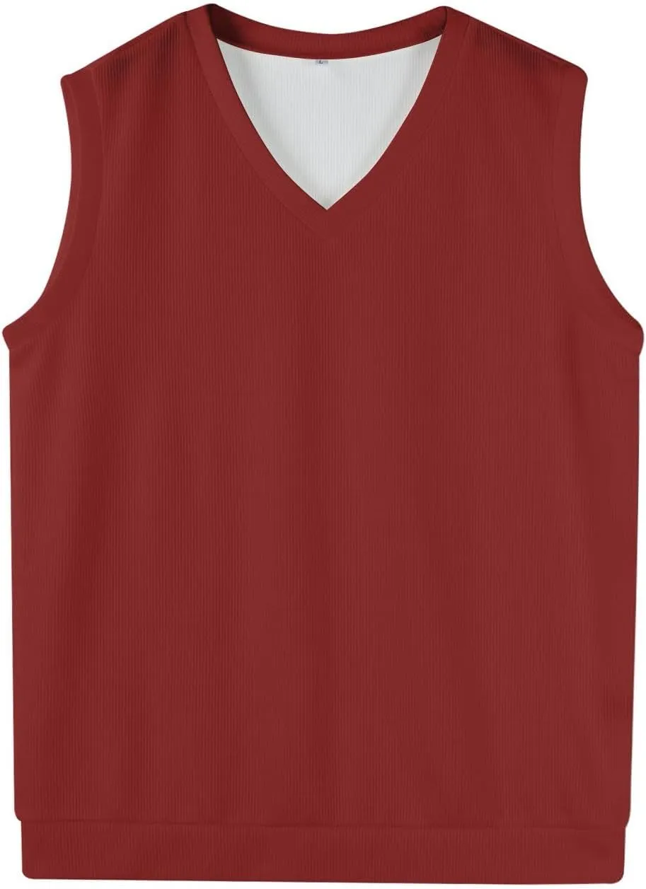 Men's Vest V Neck Knitted Tops 2025 Lightweight Relaxed Fit Sleeveless Pullover Business Work Solid Vest Sweater