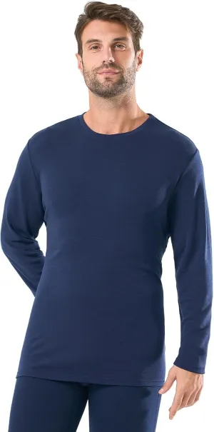 Merino Protect 100% Merino Wool Base Layer Mens Soft Long Sleeve Shirts Odor Resistance Thermal Underwear for Hunting Hiking