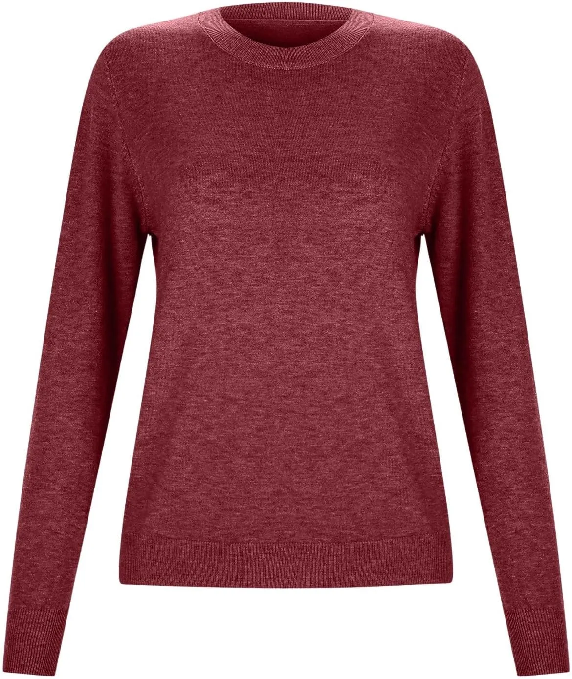 Merino Wool Shirt Women Long Sleeve Crew Neck Travel Hiking Tee Merino Wool Base Layer Sweater Pullover Tops