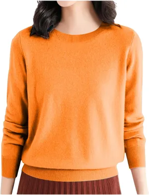 Merino Wool Shirt Women Long Sleeve Crew Neck Travel Hiking Tee Merino Wool Base Layer Sweater Pullover Tops