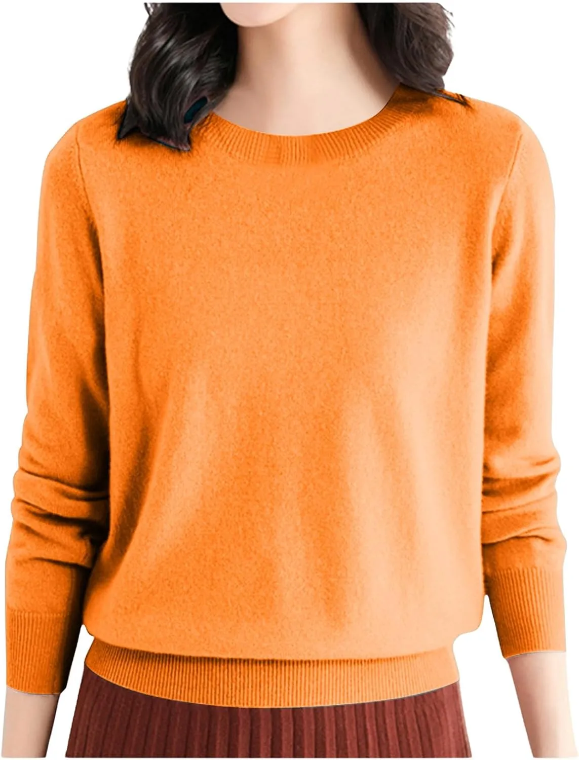 Merino Wool Shirt Women Long Sleeve Crew Neck Travel Hiking Tee Merino Wool Base Layer Sweater Pullover Tops