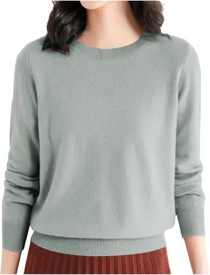 Merino Wool Shirt Women Long Sleeve Crew Neck Travel Hiking Tee Merino Wool Base Layer Sweater Pullover Tops