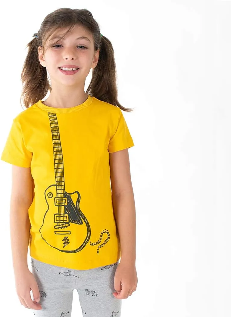 Mightly Boys and Girls' Crewneck Short Sleeve T Shirts | 100% Organic Cotton, Colorful, Soft & Basic Crewneck Tee for Kids
