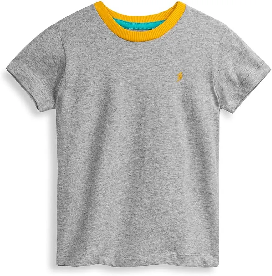 Mightly Boys and Girls' Crewneck Short Sleeve T Shirts | 100% Organic Cotton, Colorful, Soft & Basic Crewneck Tee for Kids