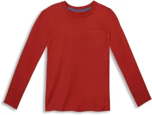 Mightly Boys and Girls' Long Sleeve Pocket Shirt | Organic Cotton, Colorful Casual Stylish Clothes, Crew Neck Tee