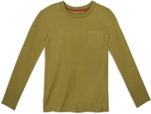 Mightly Boys and Girls' Long Sleeve Pocket Shirt | Organic Cotton, Colorful Casual Stylish Clothes, Crew Neck Tee