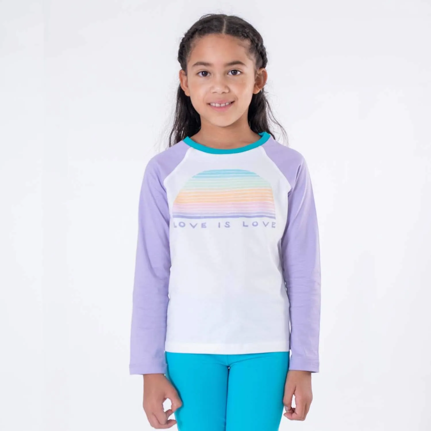 Mightly Boys and Girls' Long Sleeve Raglan Shirt | Organic Cotton, Colorful Casual Stylish Clothes, Soft&Fresh Crew Neck Tee
