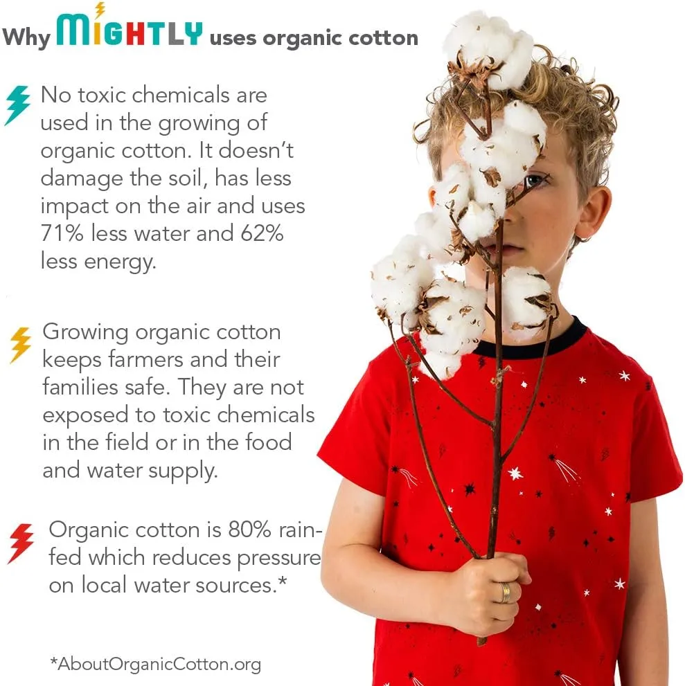 Mightly Boys and Girls' Short Sleeve T Shirt | 100% Organic Cotton, Toddler & Kids, Fair Trade Certified