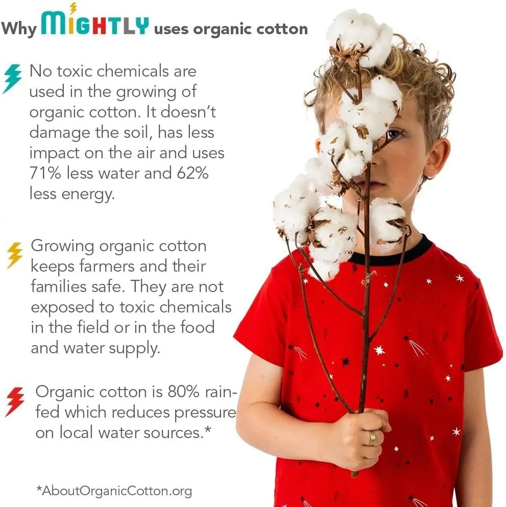 Mightly Boys and Girls' Short Sleeve T Shirt | 100% Organic Cotton, Toddler & Kids, Fair Trade Certified