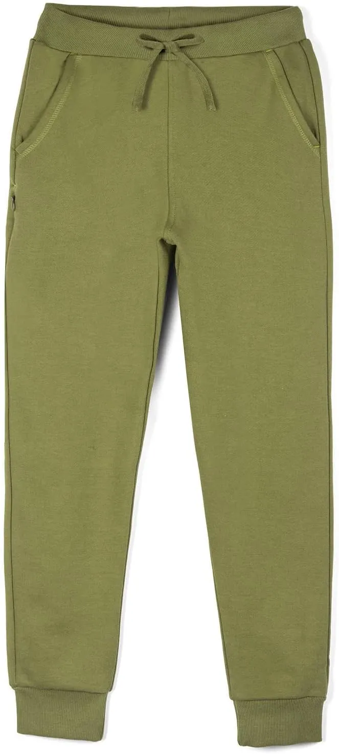 Mightly Boys and Girls' Sweatpants Joggers | Organic Cotton Soft Fleece Track Pants, Stretch Waistband, Fair Trade Certified