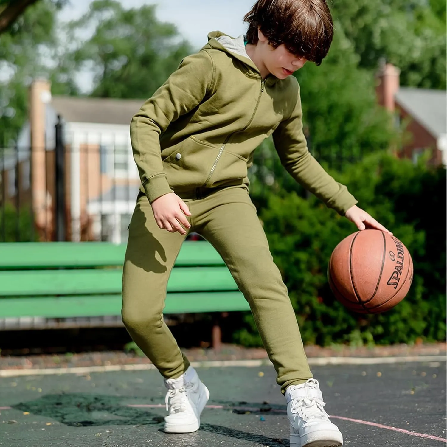 Mightly Boys and Girls' Sweatpants Joggers | Organic Cotton Soft Fleece Track Pants, Stretch Waistband, Fair Trade Certified