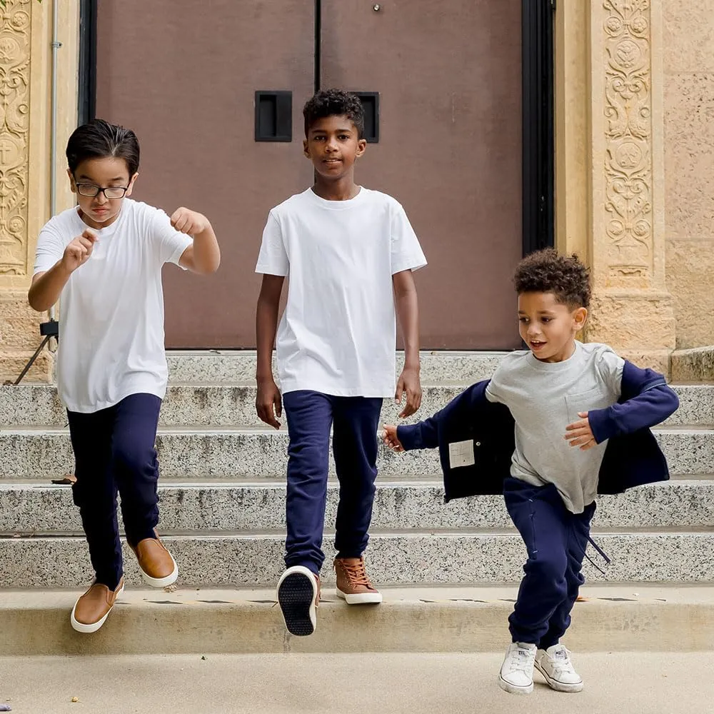 Mightly Boys and Girls' Sweatpants Joggers | Organic Cotton Soft Fleece Track Pants, Stretch Waistband, Fair Trade Certified
