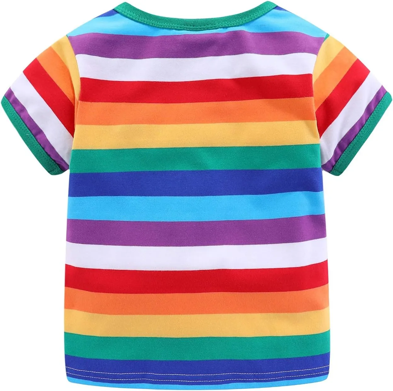 Mud Kingdom Boys Girls T-Shirts Rainbow Stripe Cotton Unisex Top