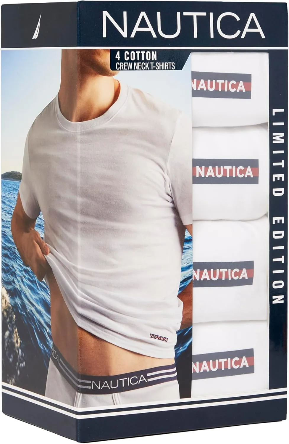 Nautica Men's 4-Pack Cotton Limited Edition Crew Neck T-Shirts
