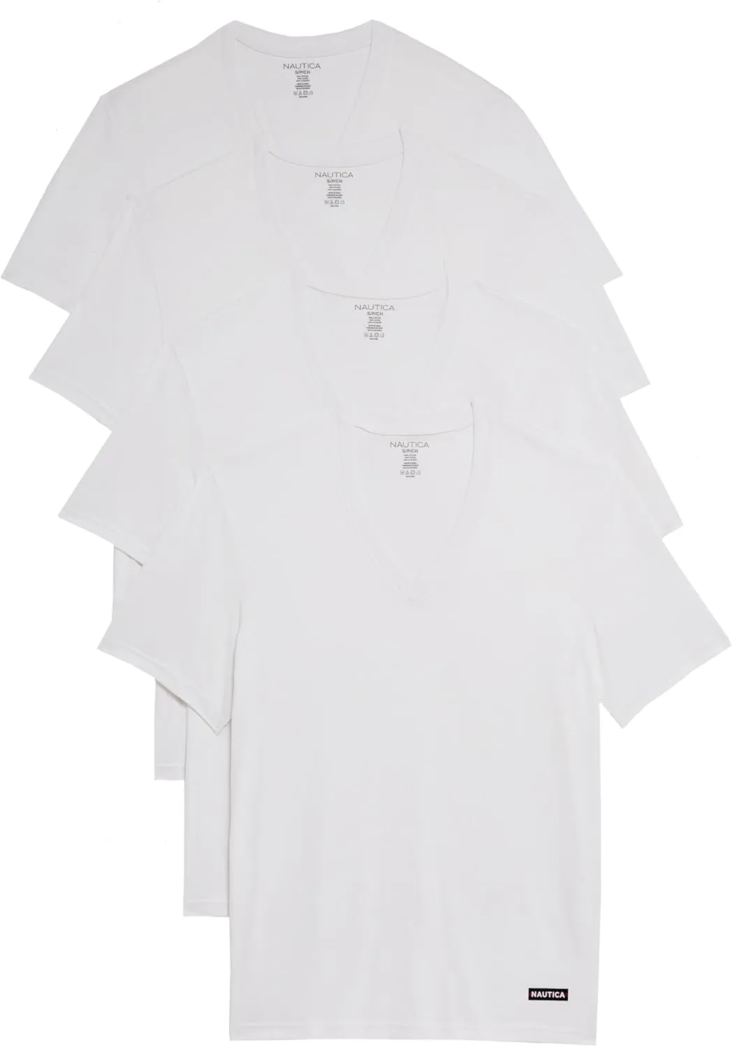 Nautica Men's 4-Pack Cotton Limited Edition V-Neck T-Shirts