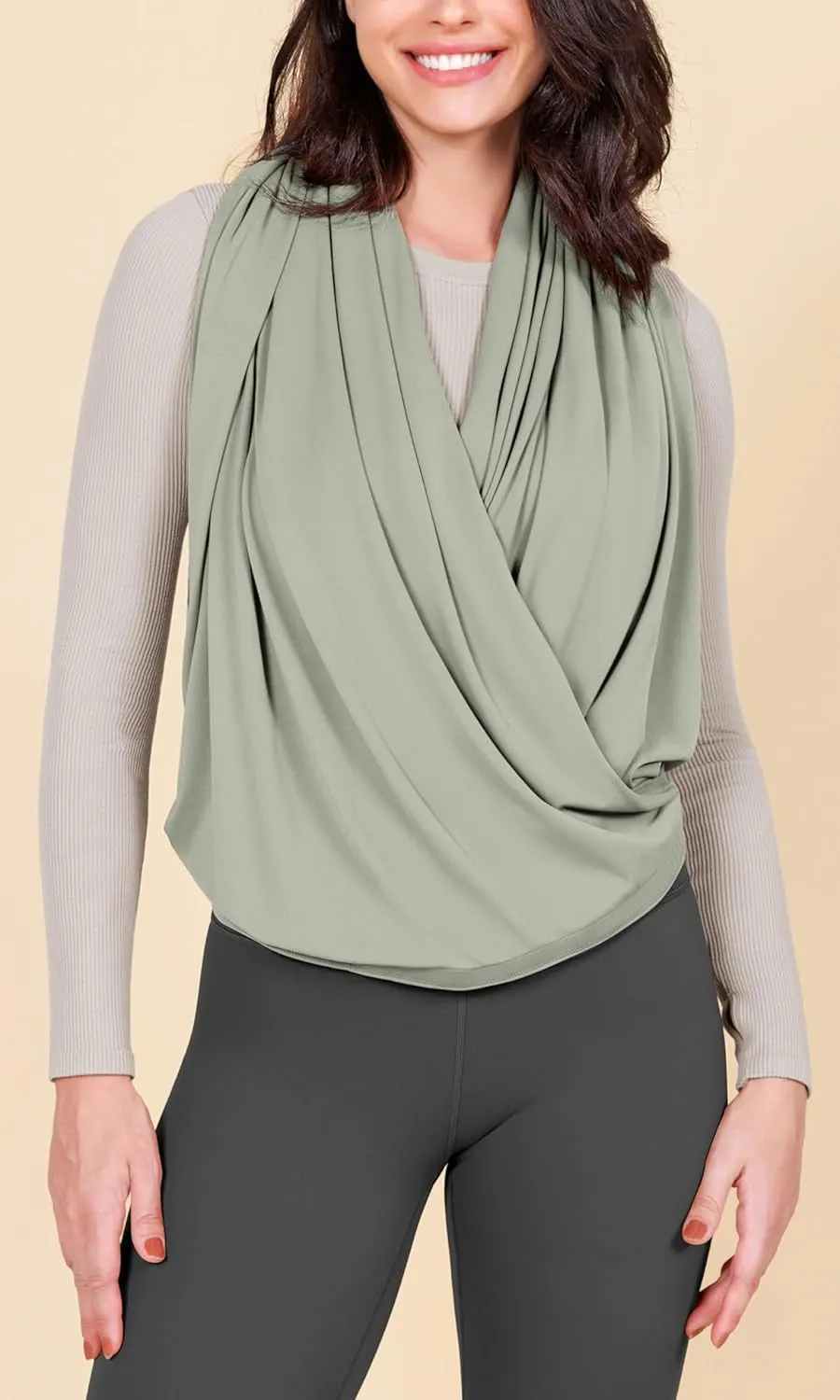 ODODOS Cloud Feeling Customizable Snap Scarf for Women, Casual Convertible Wrap Shawl Cape Cardigans