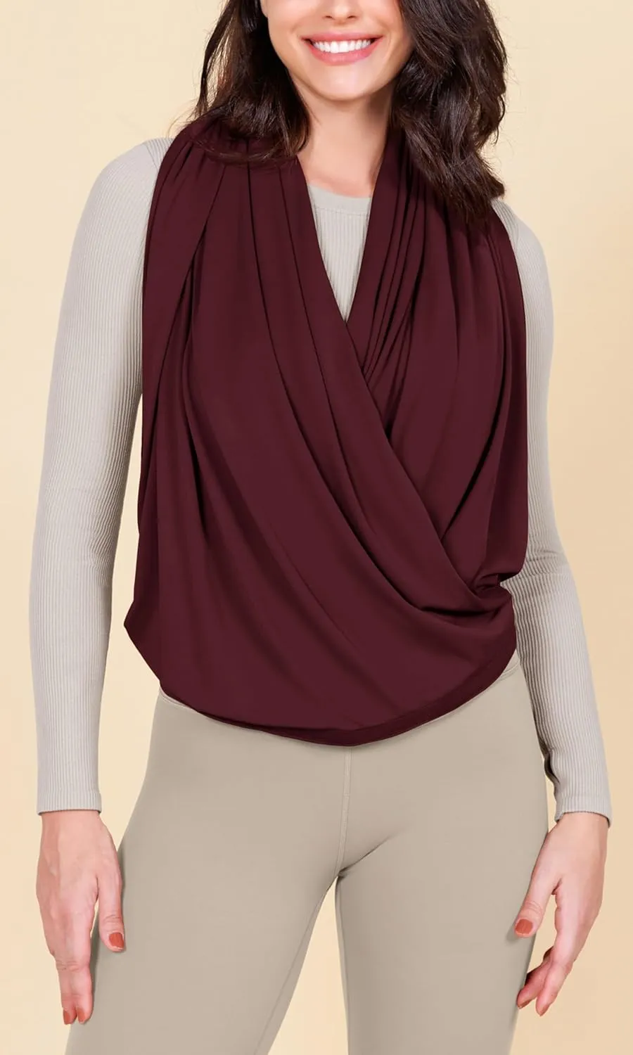 ODODOS Cloud Feeling Customizable Snap Scarf for Women, Casual Convertible Wrap Shawl Cape Cardigans