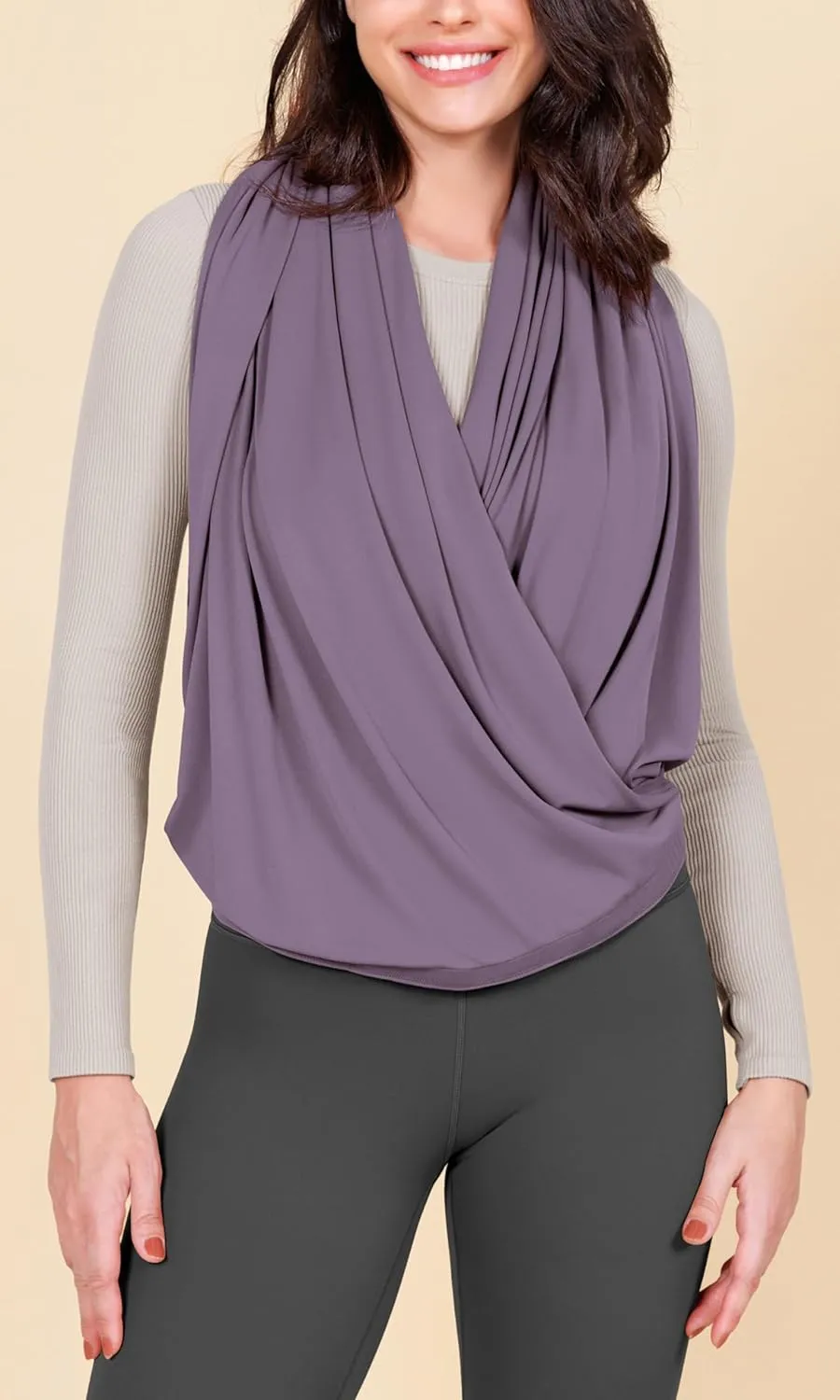 ODODOS Cloud Feeling Customizable Snap Scarf for Women, Casual Convertible Wrap Shawl Cape Cardigans