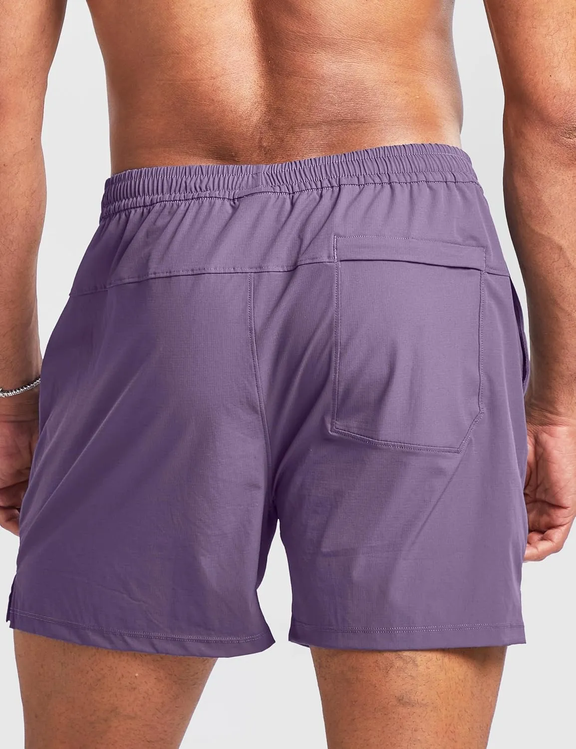 Ouber Men's Athletic Running Shorts Quick Dry Workout Shorts 5" Gym Shorts with Zip Pockets
