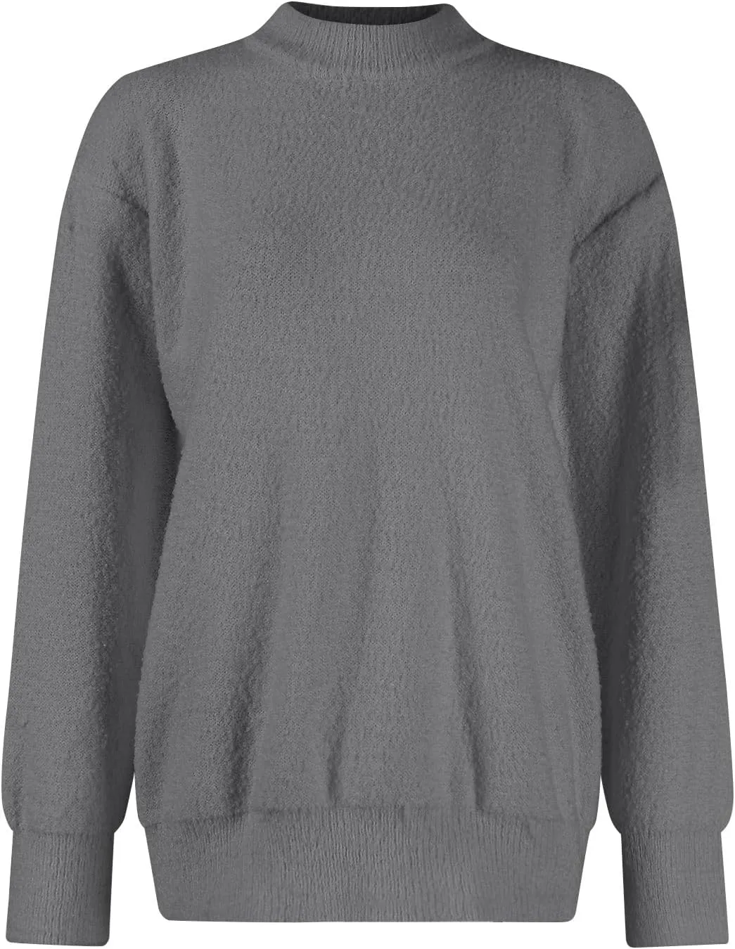 Oversized Sweaters for Women Crewneck Chunky Knit Sweater Fall Trendy Long Sleeve Fuzzy Fleece Pullover Sweaters