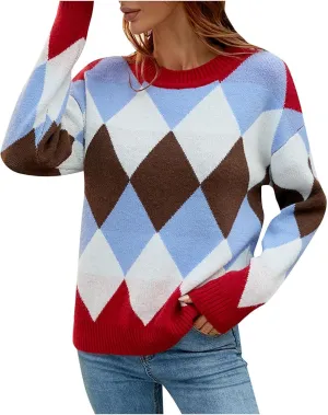 Oversized Sweaters for Women Fall 2023 Turtleneck Oversized Sweaters Fall Long Sleeve Casual Knitted Pullover (B, L)