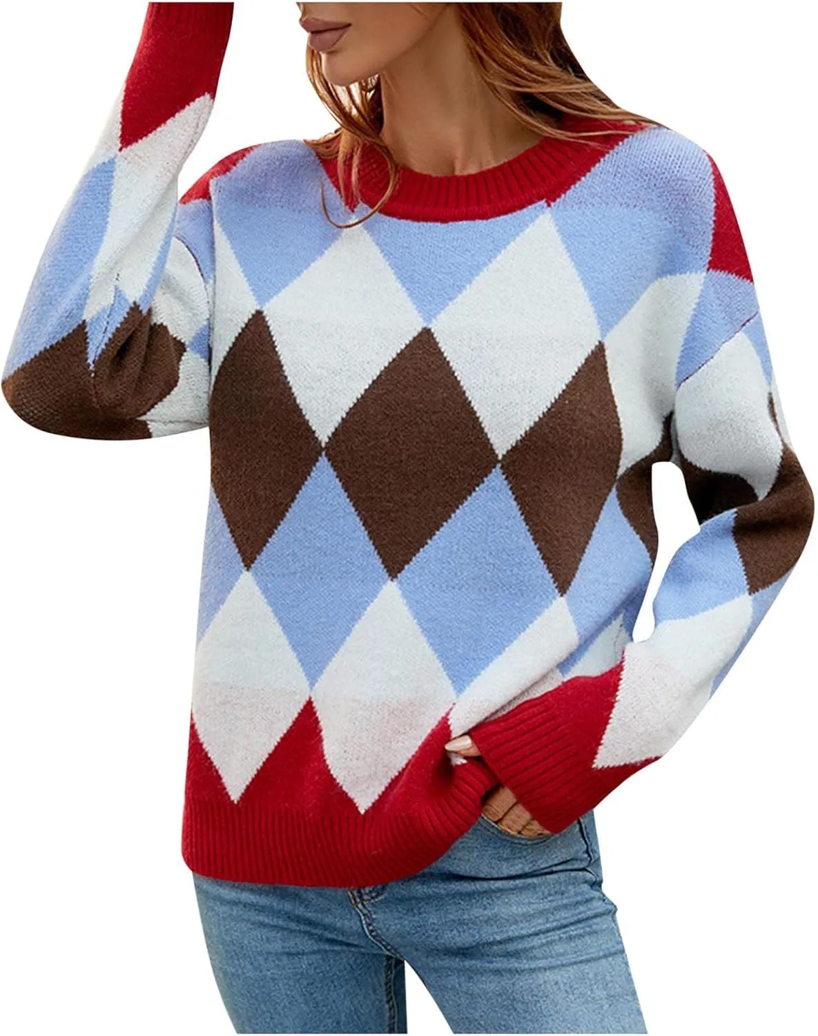 Oversized Sweaters for Women Fall 2023 Turtleneck Oversized Sweaters Fall Long Sleeve Casual Knitted Pullover (B, L)
