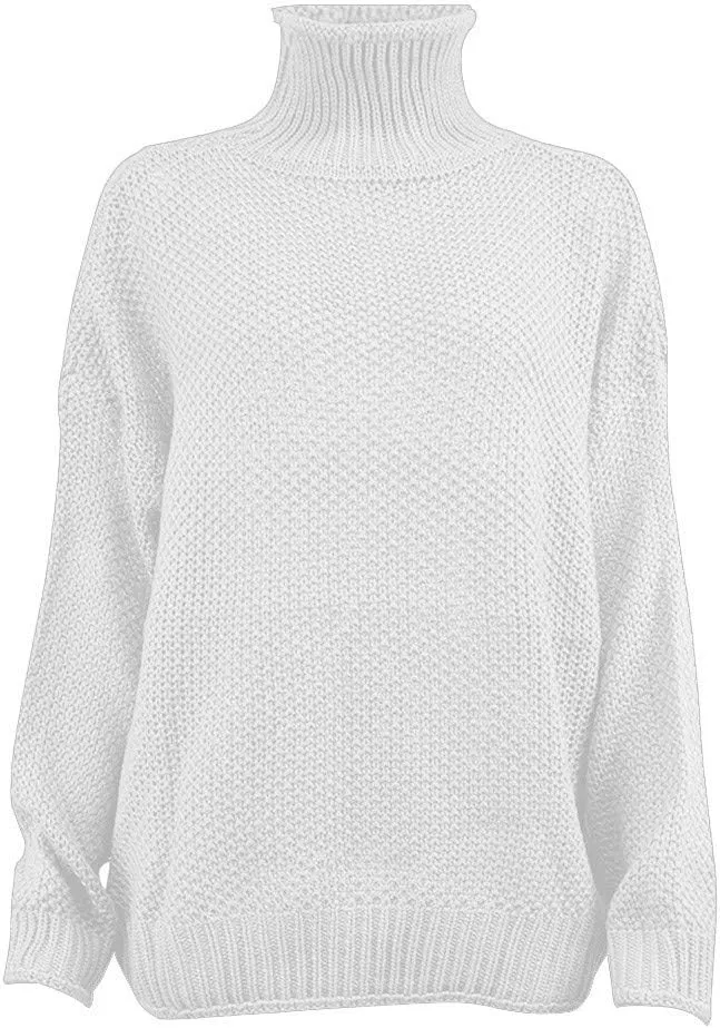 Oversized Sweaters for Women Loose Long Sleeve Pullovers Top Turtle Neck Plus Size Sweaters Chunky Knit Sweater