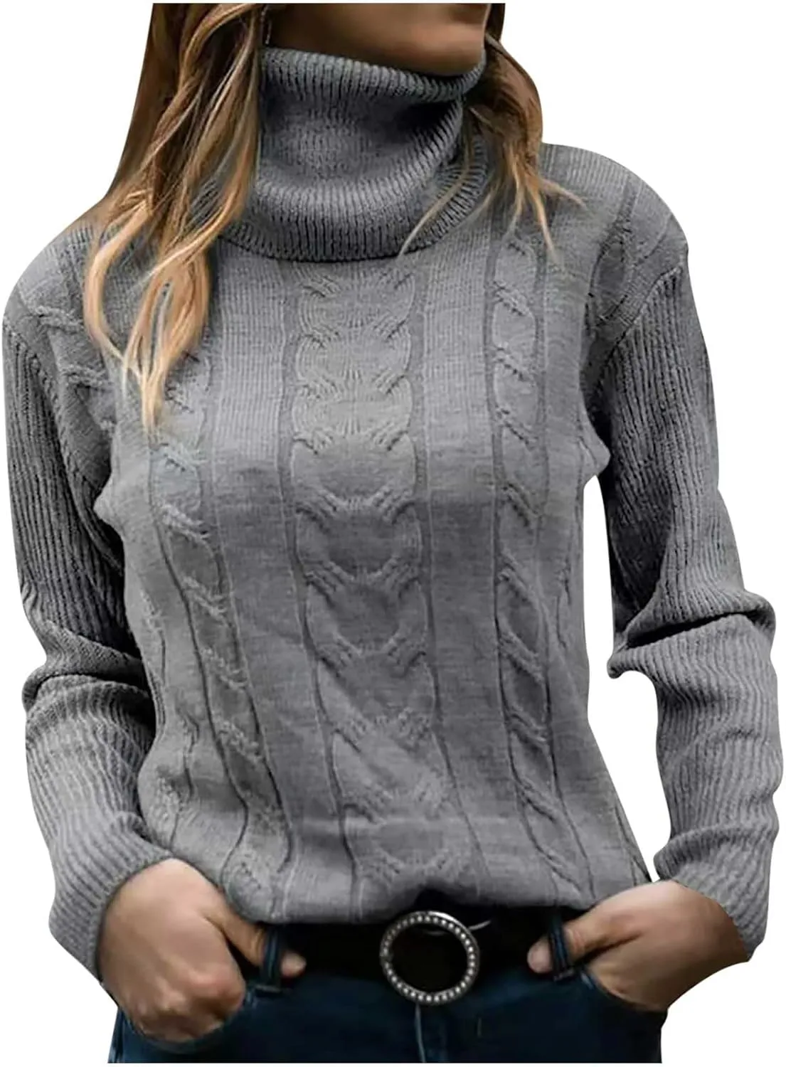 Oversized Sweaters for Women Turtleneck Lightweight Sweaters for Women Long Sleeve Tops for Women Loose Fit Womens
