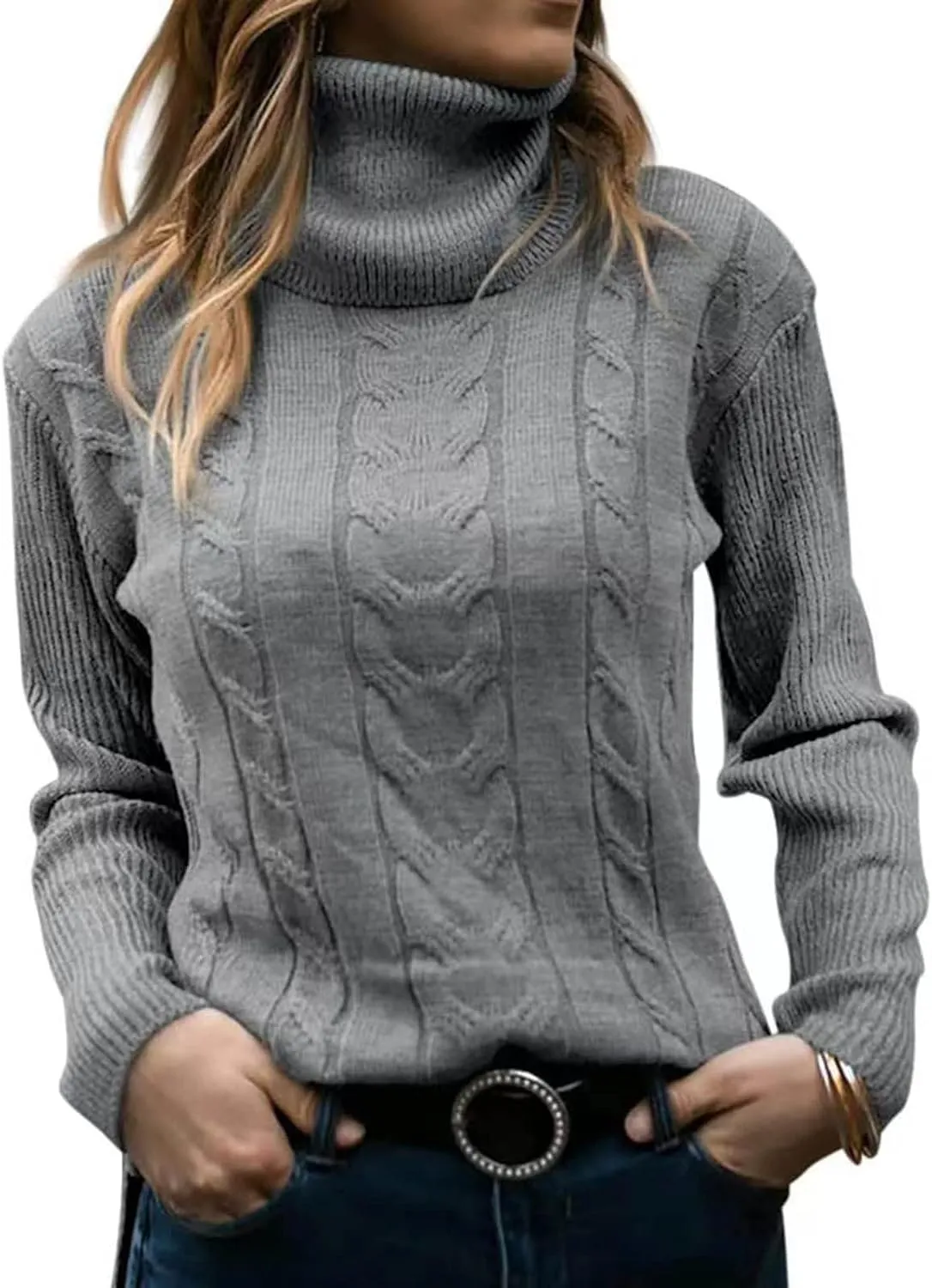 Oversized Sweaters for Women Turtleneck Lightweight Sweaters for Women Long Sleeve Tops for Women Loose Fit Womens