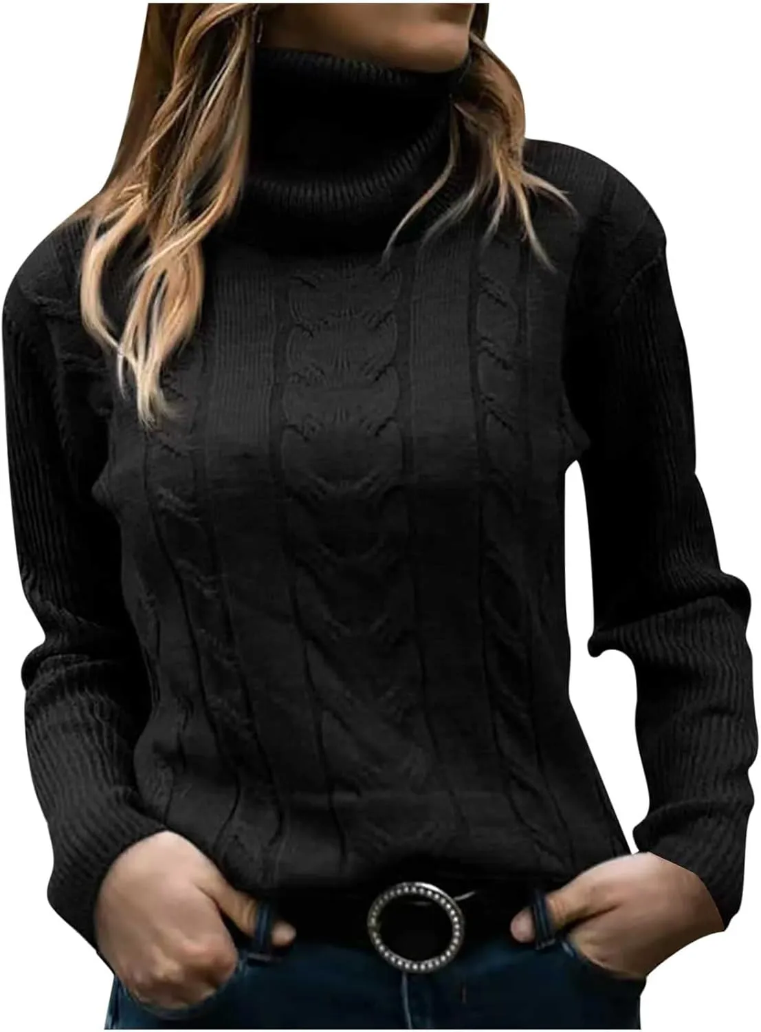 Oversized Sweaters for Women Turtleneck Lightweight Sweaters for Women Long Sleeve Tops for Women Loose Fit Womens
