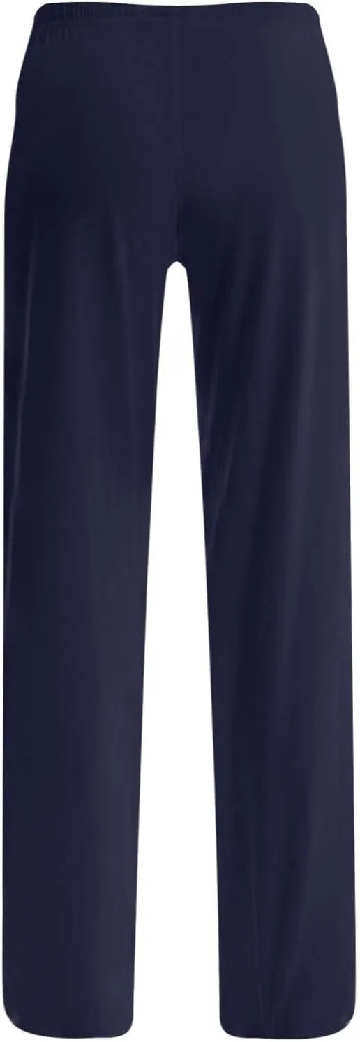 Pants for Women Casual High Waist Drawstring Elastic Waist Pants Lightweight Comfy Straight Leg Pant Loose Fit Trousers