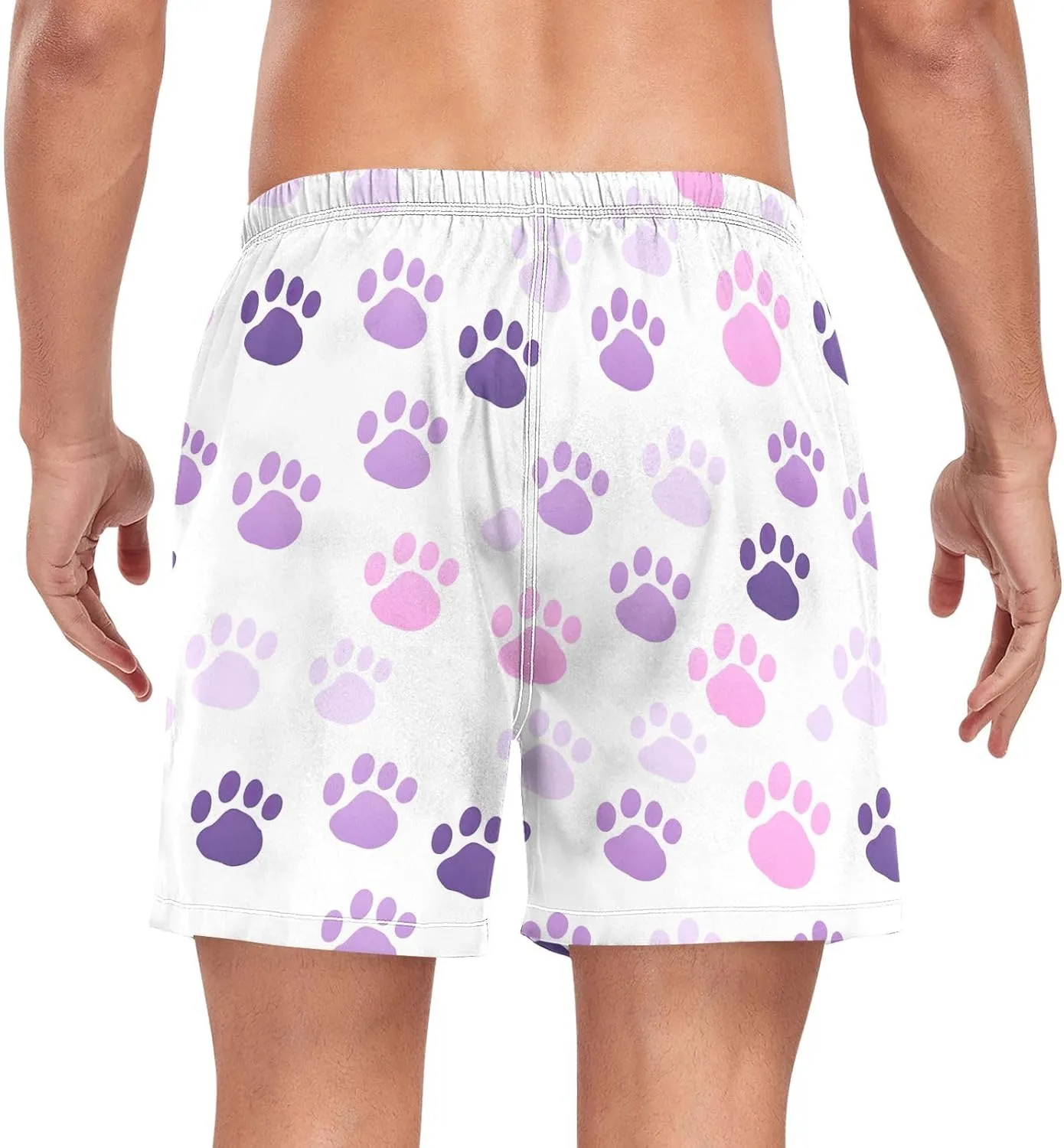 Paw Cute Mens Athletic Shorts Quick Dry Summer Beach Wear Exercise Shorts
