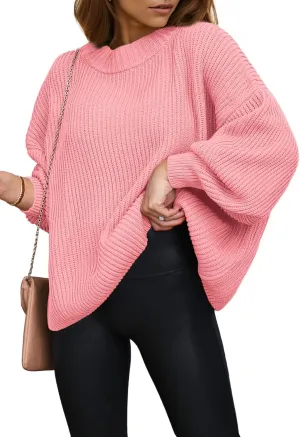 PRETTYGARDEN Womens Sweaters Fall 2025 Oversized Chunky Knitted Pullover Sweater Casual Long Sleeve Crewneck Cute Sweaters