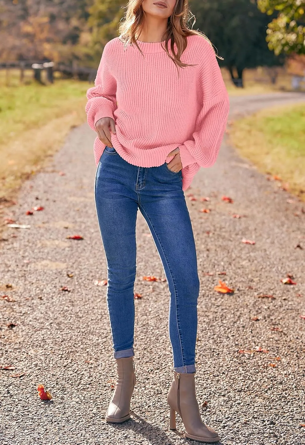 PRETTYGARDEN Womens Sweaters Fall 2025 Oversized Chunky Knitted Pullover Sweater Casual Long Sleeve Crewneck Cute Sweaters