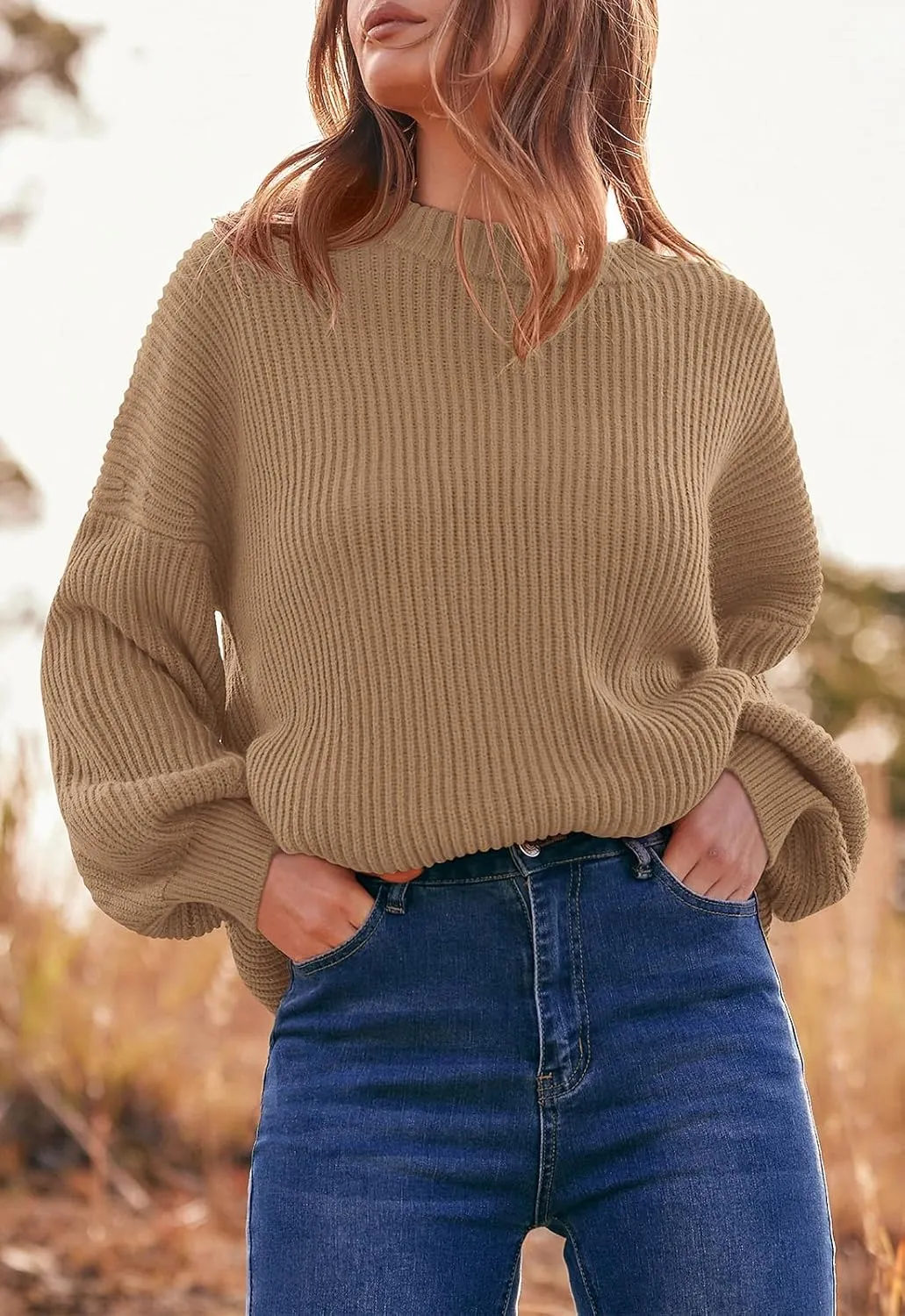 PRETTYGARDEN Womens Sweaters Fall 2025 Oversized Chunky Knitted Pullover Sweater Casual Long Sleeve Crewneck Cute Sweaters