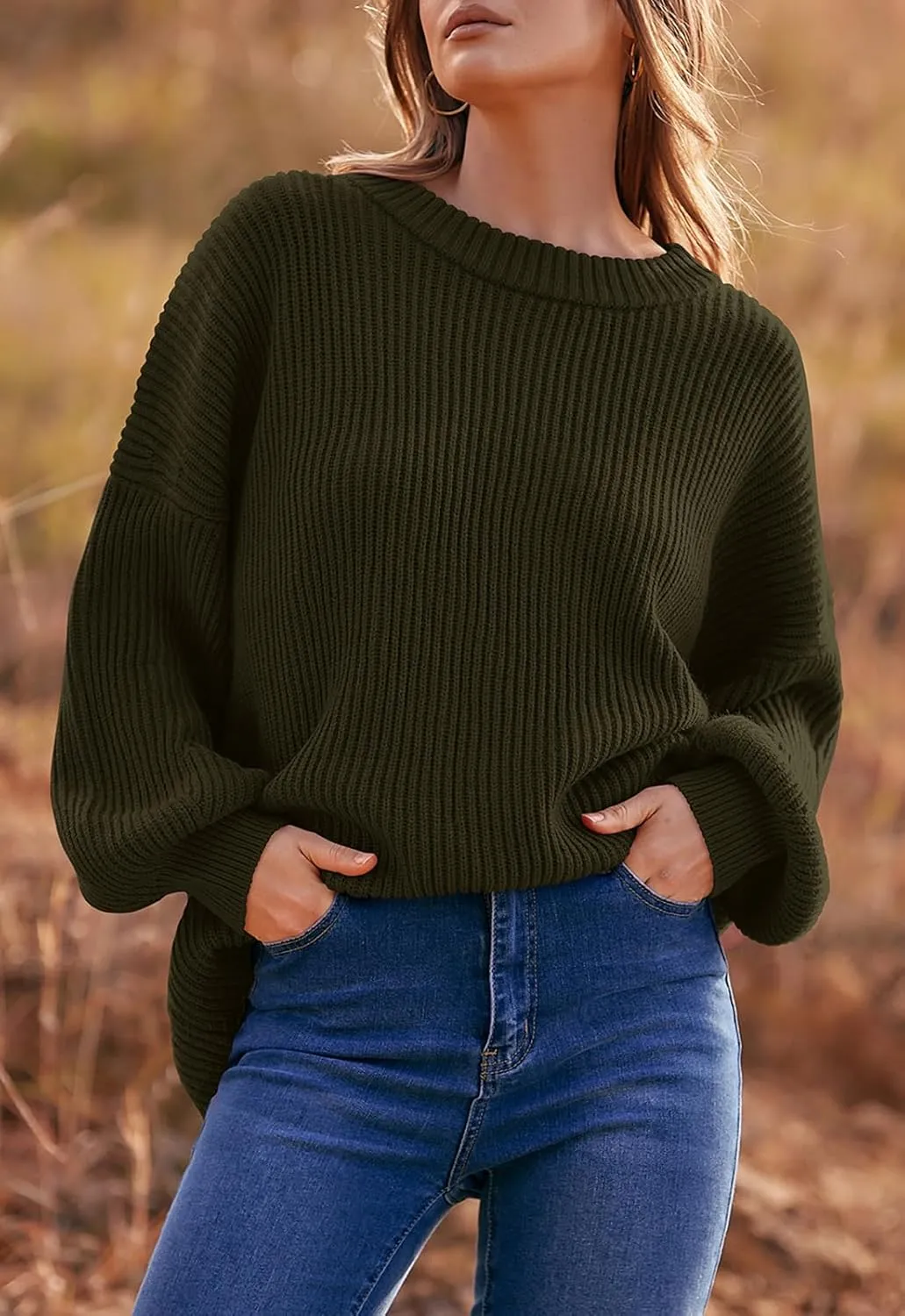 PRETTYGARDEN Womens Sweaters Fall 2025 Oversized Chunky Knitted Pullover Sweater Casual Long Sleeve Crewneck Cute Sweaters
