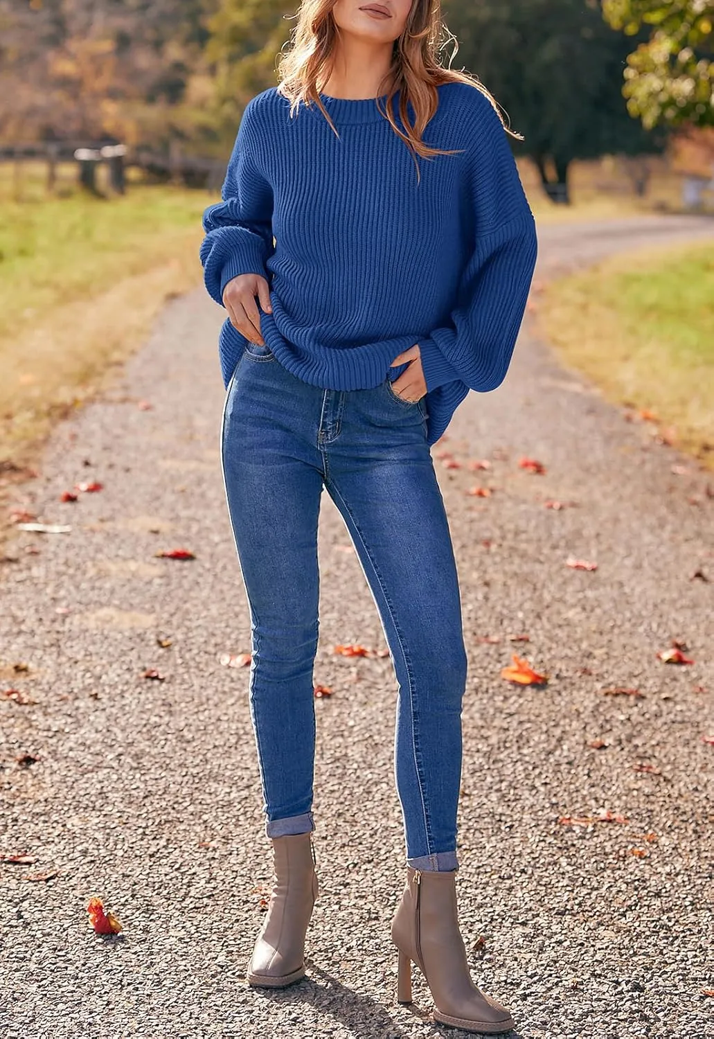 PRETTYGARDEN Womens Sweaters Fall 2025 Oversized Chunky Knitted Pullover Sweater Casual Long Sleeve Crewneck Cute Sweaters