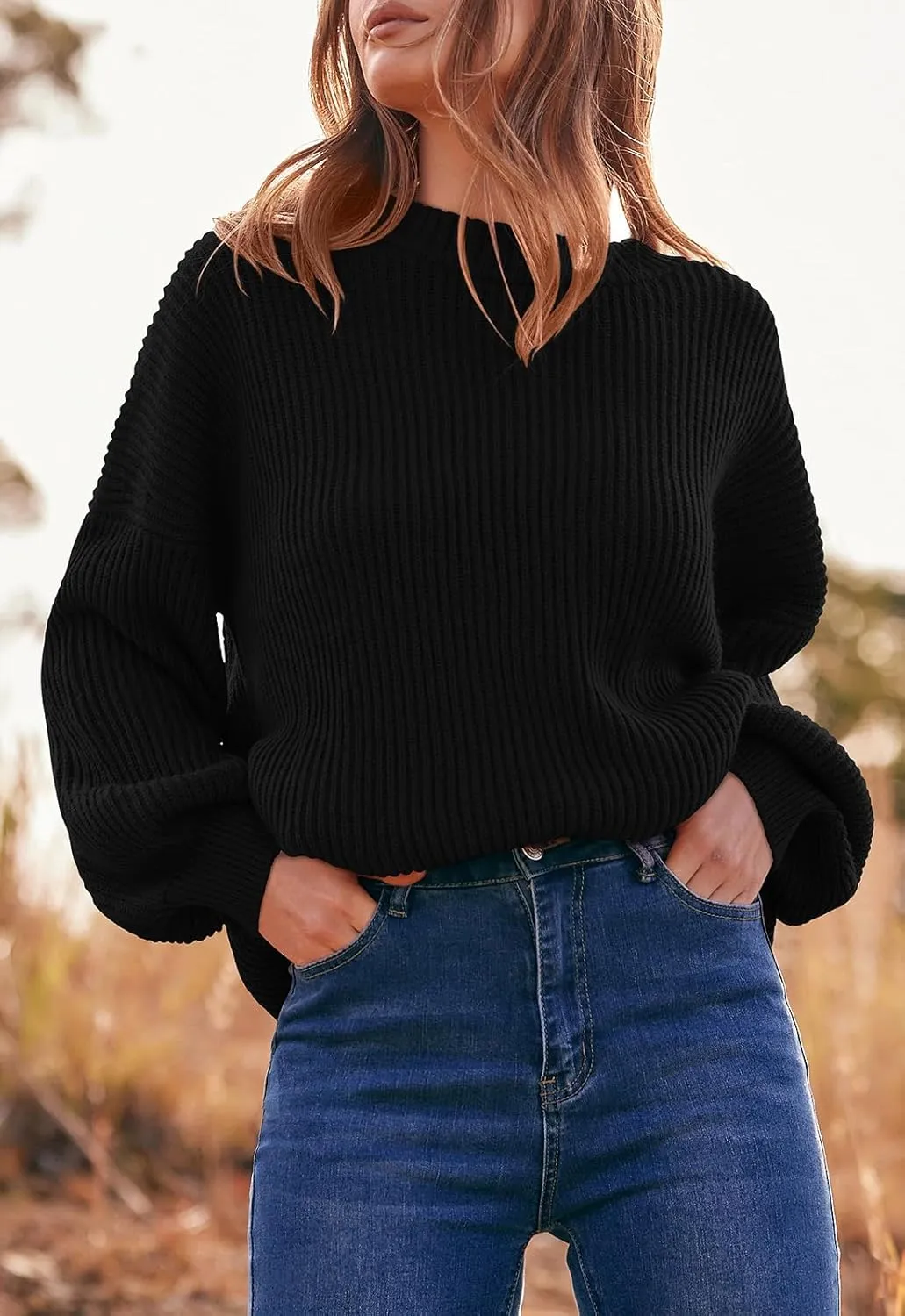 PRETTYGARDEN Womens Sweaters Fall 2025 Oversized Chunky Knitted Pullover Sweater Casual Long Sleeve Crewneck Cute Sweaters