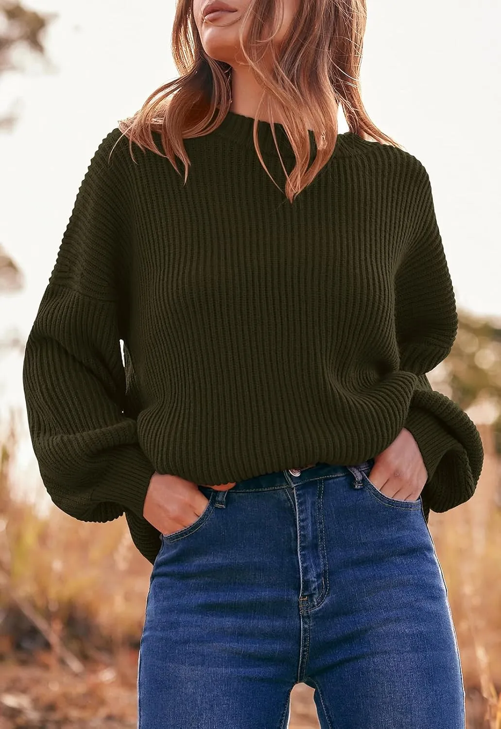 PRETTYGARDEN Womens Sweaters Fall 2025 Oversized Chunky Knitted Pullover Sweater Casual Long Sleeve Crewneck Cute Sweaters