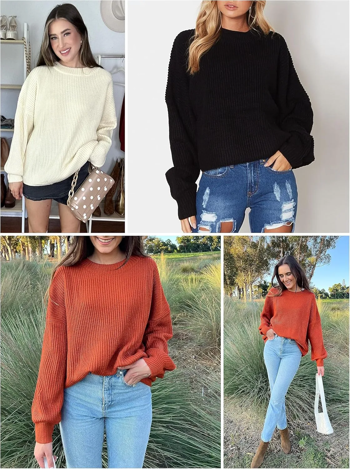 PRETTYGARDEN Womens Sweaters Fall 2025 Oversized Chunky Knitted Pullover Sweater Casual Long Sleeve Crewneck Cute Sweaters